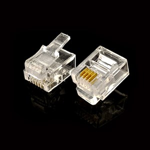 سرسوکت نری خط تلفن RJ11 6P4C بسته 100 عددی 