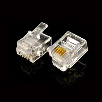 سرسوکت نری خط تلفن RJ11 6P4C بسته 100 عددی