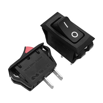 کلید راکر باریک دو حالته یکطرف قرمز HB110C5N pin