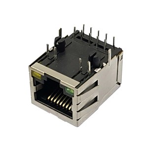 کانکتور شبکه POE+RJ45 10PIN فیلتردار با LED