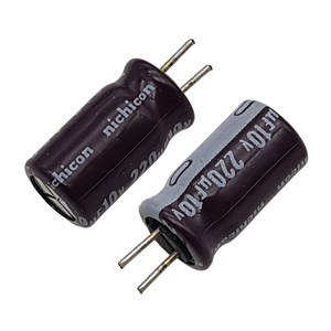 خازن الکترولیت NICHICON 6.3x11 220UF-10V پایه کوتاه