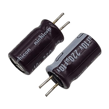 خازن الکترولیت NICHICON 6.3x11 220UF-10V پایه کوتاه
