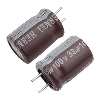 خازن الکترولیت HERMEI 8x12 33uF-100V پایه کوتاه