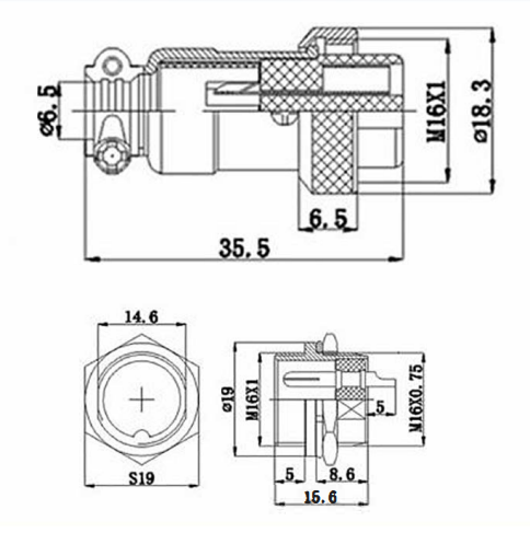 کانکتور فلزی نظامی   GX16